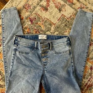 Abercrombie Kids Light Blue Button-Fly Jeans